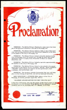 Proclamation - Academy Awards Motion Picture Theatre Day