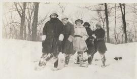 Group of  women snowshoeing
