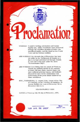 Proclamation - Remembrance Week