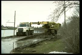 1997 flood - Cloutier Drive - removing earthen dike