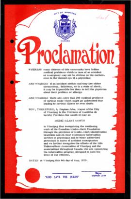 Proclamation - Medic-Alert Month