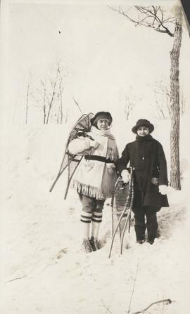 Elsie and Mabel with snowshoes