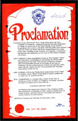 Proclamation - Wartime Aircrew Days