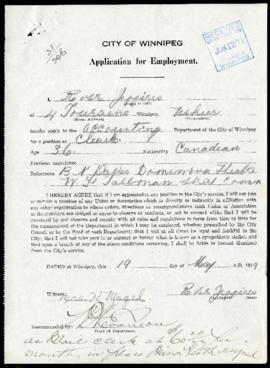 Employment Application of Rose Jeffires to the Accounting Department