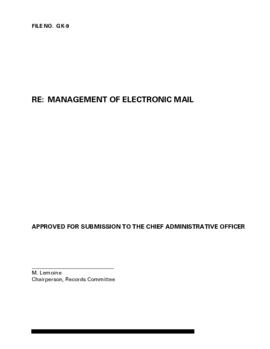 Report - Management of Electronic Mail