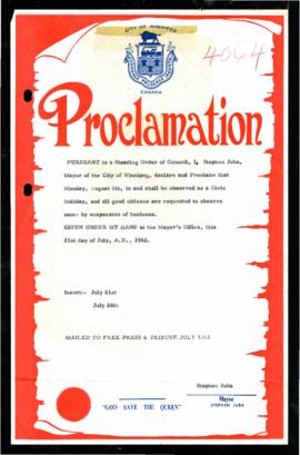 Proclamation - Civic Holiday