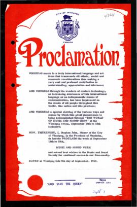 Proclamation - Music and Sound Week