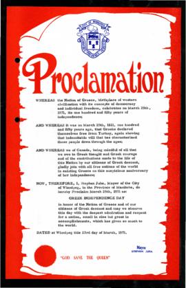 Proclamation - Greek Independence Day