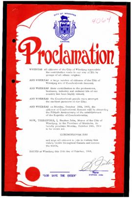 Proclamation - Czechoslovak Day