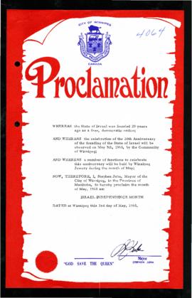 Proclamation - Israel Independence Month