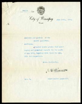 Scavenging and Crematory report for May, 1919