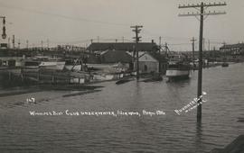 Winnipeg Boat Club under water, Norwood, April 1916