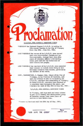 Proclamation - I.O.D.E 65th Annual Meeting Week