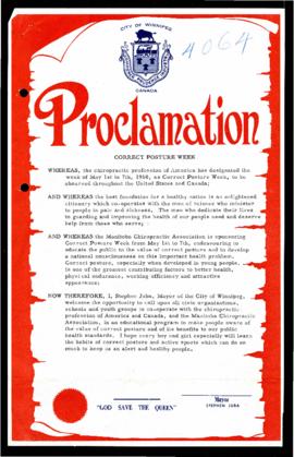 Proclamation for Correct Posture Week