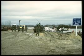 1997 flood - Mouth of the floodway (south end) - military personnel
