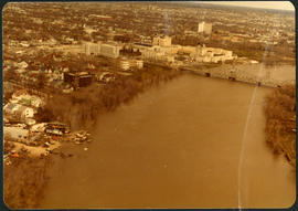 Aerial of 1974 Flood – Pritchard Avenue Boat Dock and Redwood Bridge