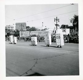Winnipeg's 75th Anniversary parade - marchers dressed as food goods