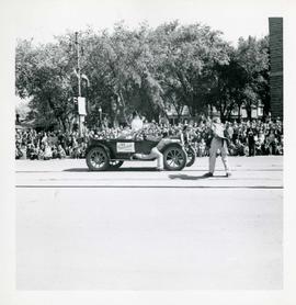 Winnipeg's 75th Anniversary parade - G. Meech 1912 Hupmobile float