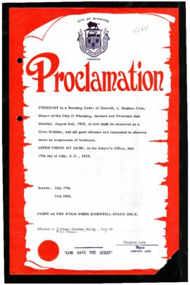Proclamation - Civic-Holiday