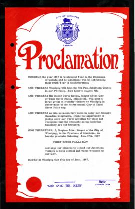 Proclamation - Thief River Falls Day