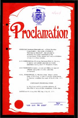 Proclamation - Sertoma's Freedom Week