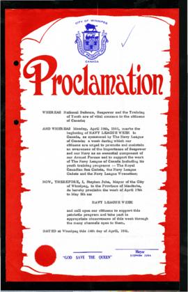 Proclamation - Navy League Week