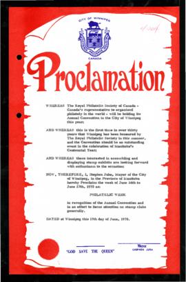 Proclamation - Philatelic Week
