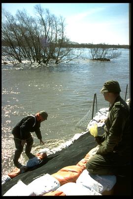 1997 flood - Red River Drive - dike
