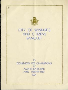 Program - City of Winnipeg and Citizens Banquet