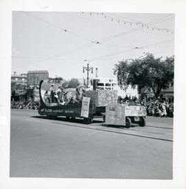 Winnipeg's 75th Anniversary parade - CJOB radio station float