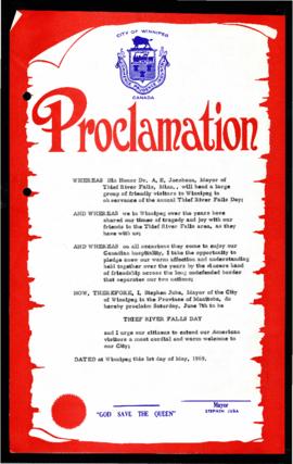 Proclamation - Thief River Falls Day