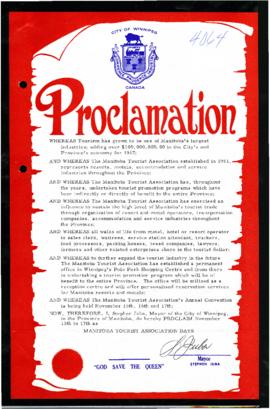 Proclamation - Manitoba Tourist Association Days