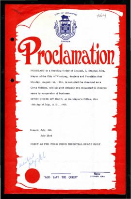 Proclamation - Civic Holiday