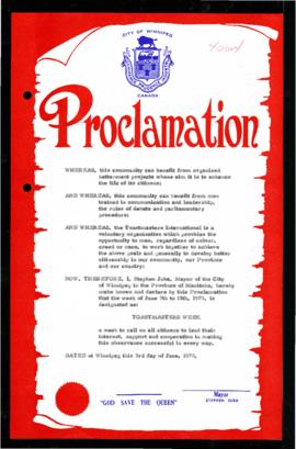 Proclamation - Toastmasters Week