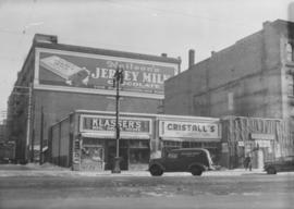Southeast corner of back lane, north side of Market Avenue and Main Street, circa 1941