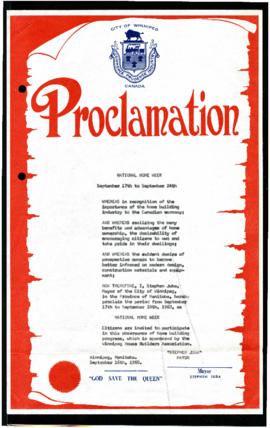 Proclamation - National Home Week
