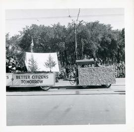 Winnipeg's 75th Anniversary parade - Boy Scouts float
