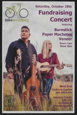 Bike Winnipeg fundraising concert poster