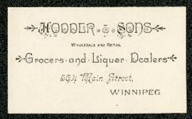 Hodder & Sons business card