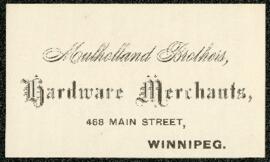 Mulholland Brothers, Handware Merchants business card