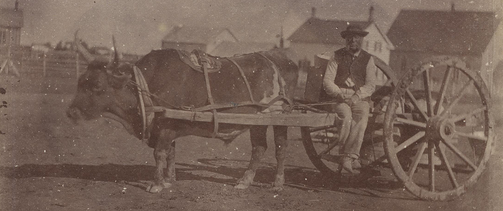 Winnipeg Water Works ox cart, 1871. City of Winnipeg (1874-1971) fonds. Cornerstone casket, 1875 (A569 File 1 Item 16).