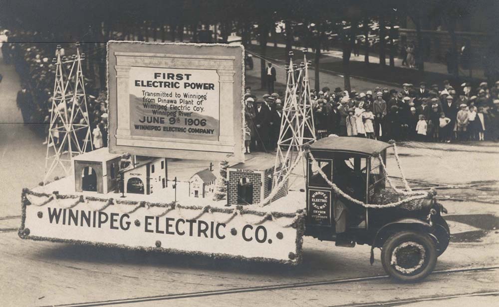 Winnipeg Electric Company float in 50th anniversary parade, 1924. City of Winnipeg Archives Photograph Collection (P7 File 7).
