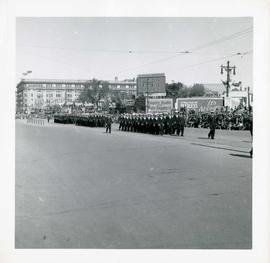 Winnipeg's 75th Anniversary parade - military men marching