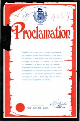 Proclamation - B'nai B'rith Month