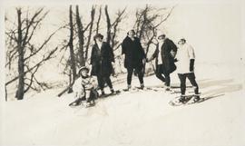 Group of women snowshoeing