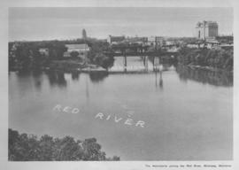 The Assiniboine River joining the Red River, Winnipeg, Manitoba