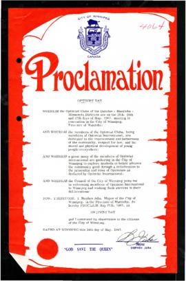 Proclamation - Optimist Day