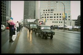 1997 flood - Portage Avenue - military parade