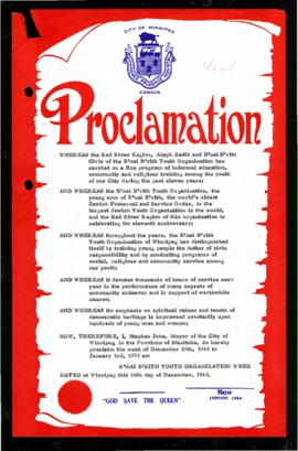 Proclamation - B'nai B'rith Youth Organization Week