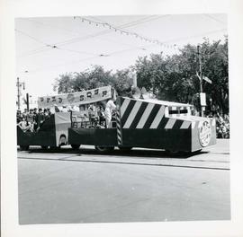Winnipeg's 75th Anniversary parade - SPEBSQSA float